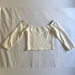 Off the shoulder white crop top